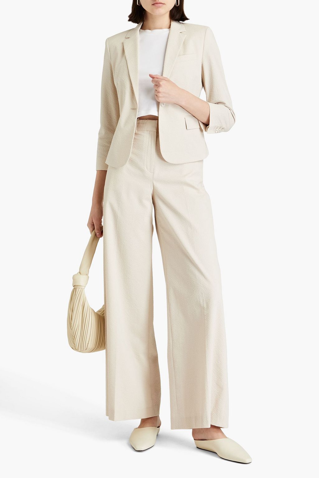 THEORY Cotton-blend seersucker blazer