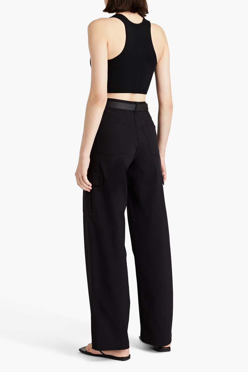 THEORY Cropped cotton-blend tank