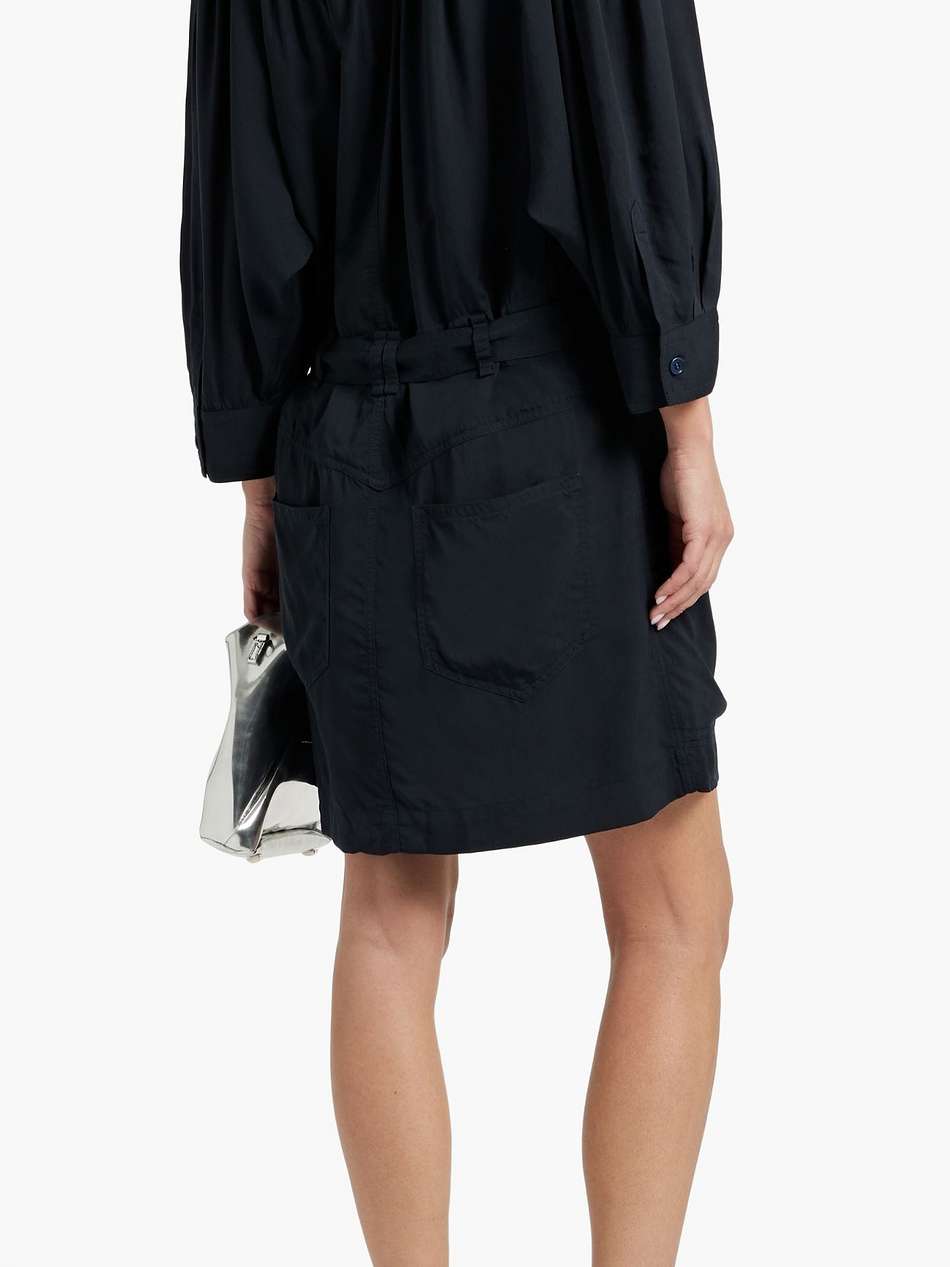 samira belted lyocell-blend twill mini dress
