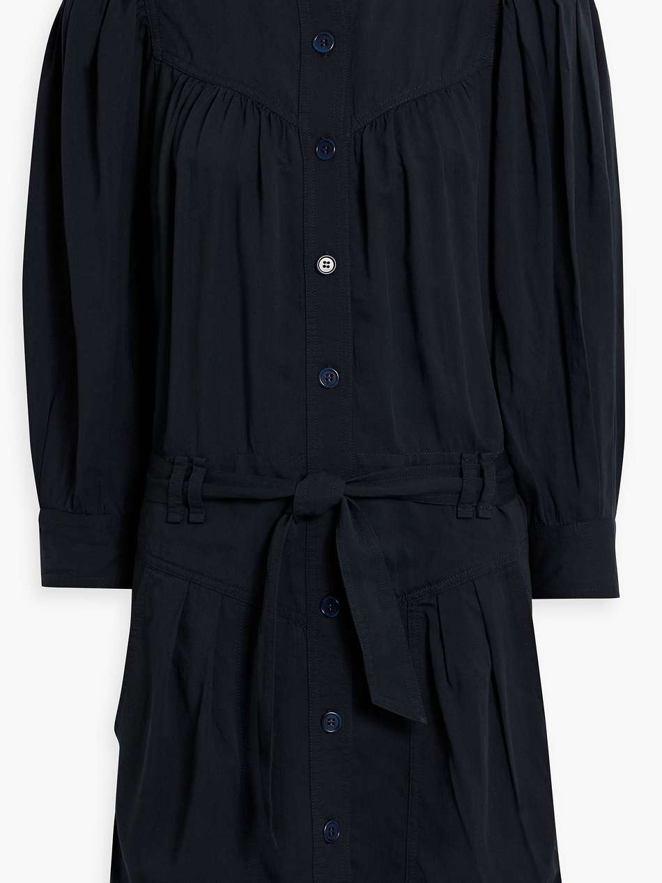 samira belted lyocell-blend twill mini dress