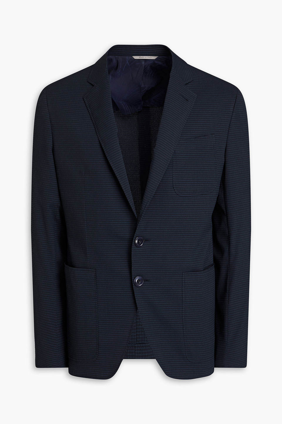 Canali Blazer Aus Seersucker In Marineblau