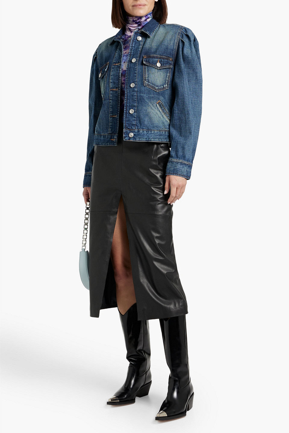 Shop Isabel Marant Étoile Bolinea Denim Jacket In Mid Denim