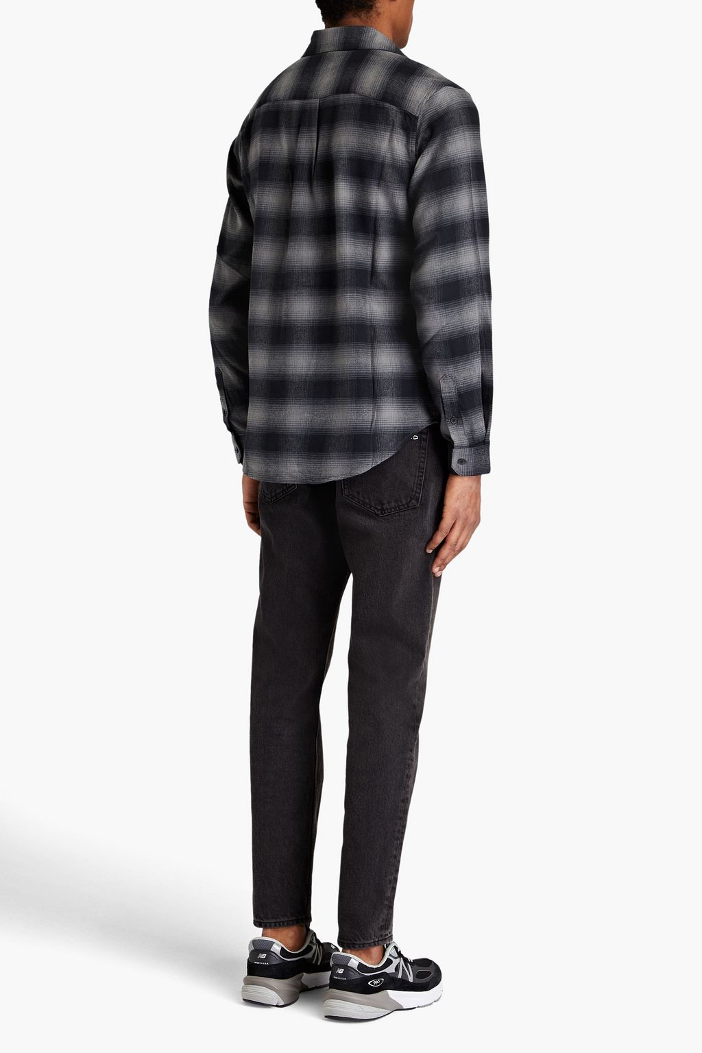 FRAME Checked cotton-flannel shirt