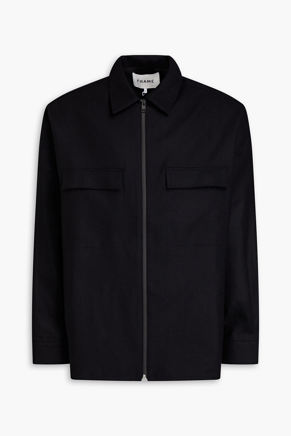 Frame Wool-blend Flannel Shirt In Midnight Blue