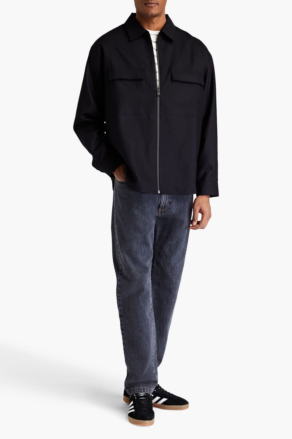FRAME Wool-blend flannel jacket