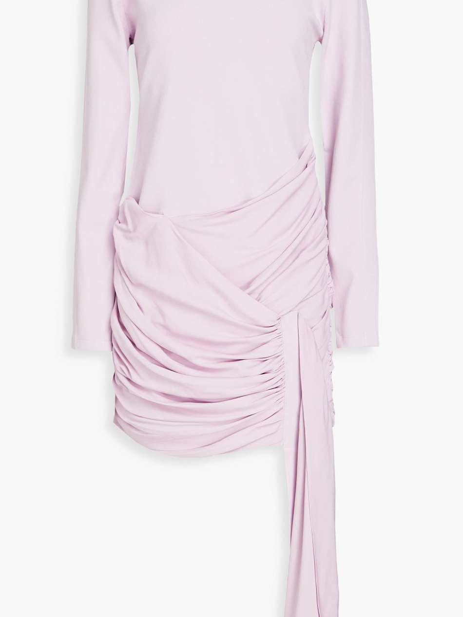 draped ruched jersey mini dress