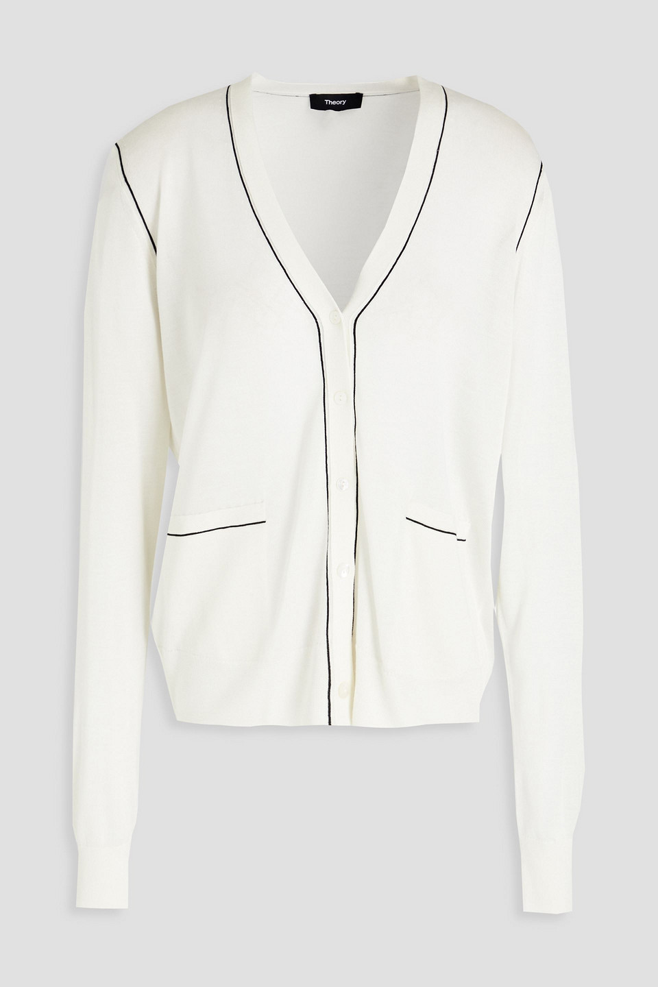 Theory Cardigan Aus Einer Seidenmischung In Weiss