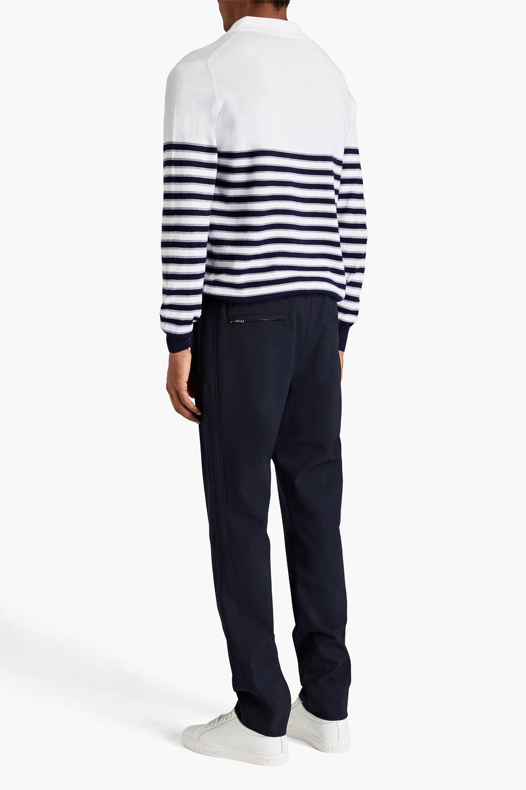 CANALI Striped cotton polo sweater