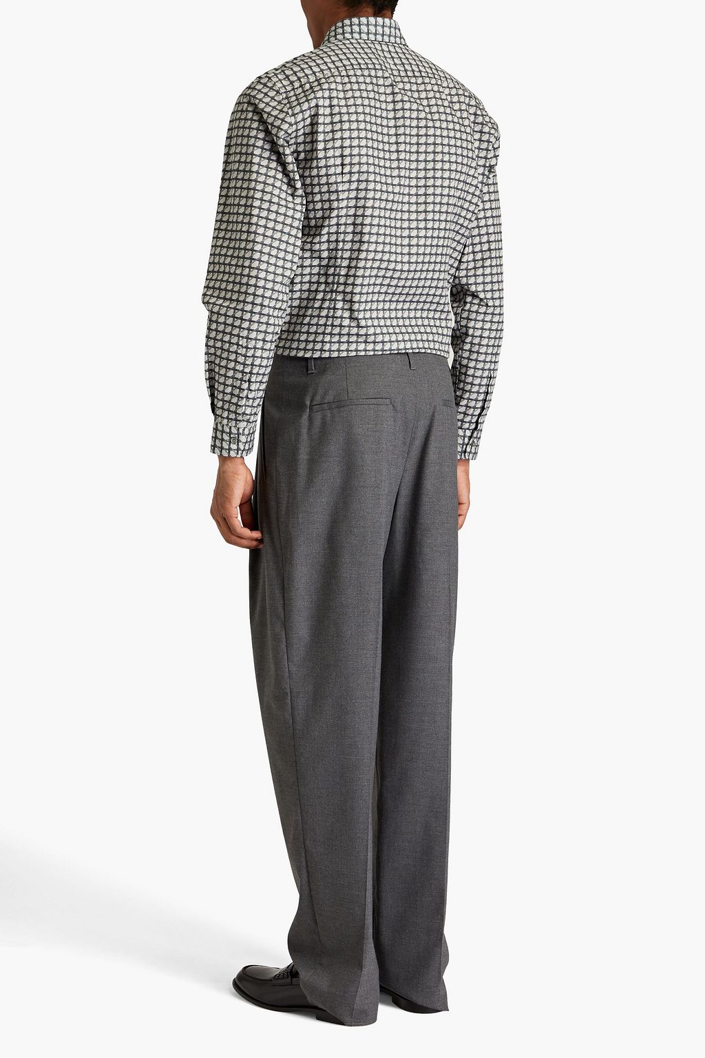 CANALI Printed cotton-poplin shirt