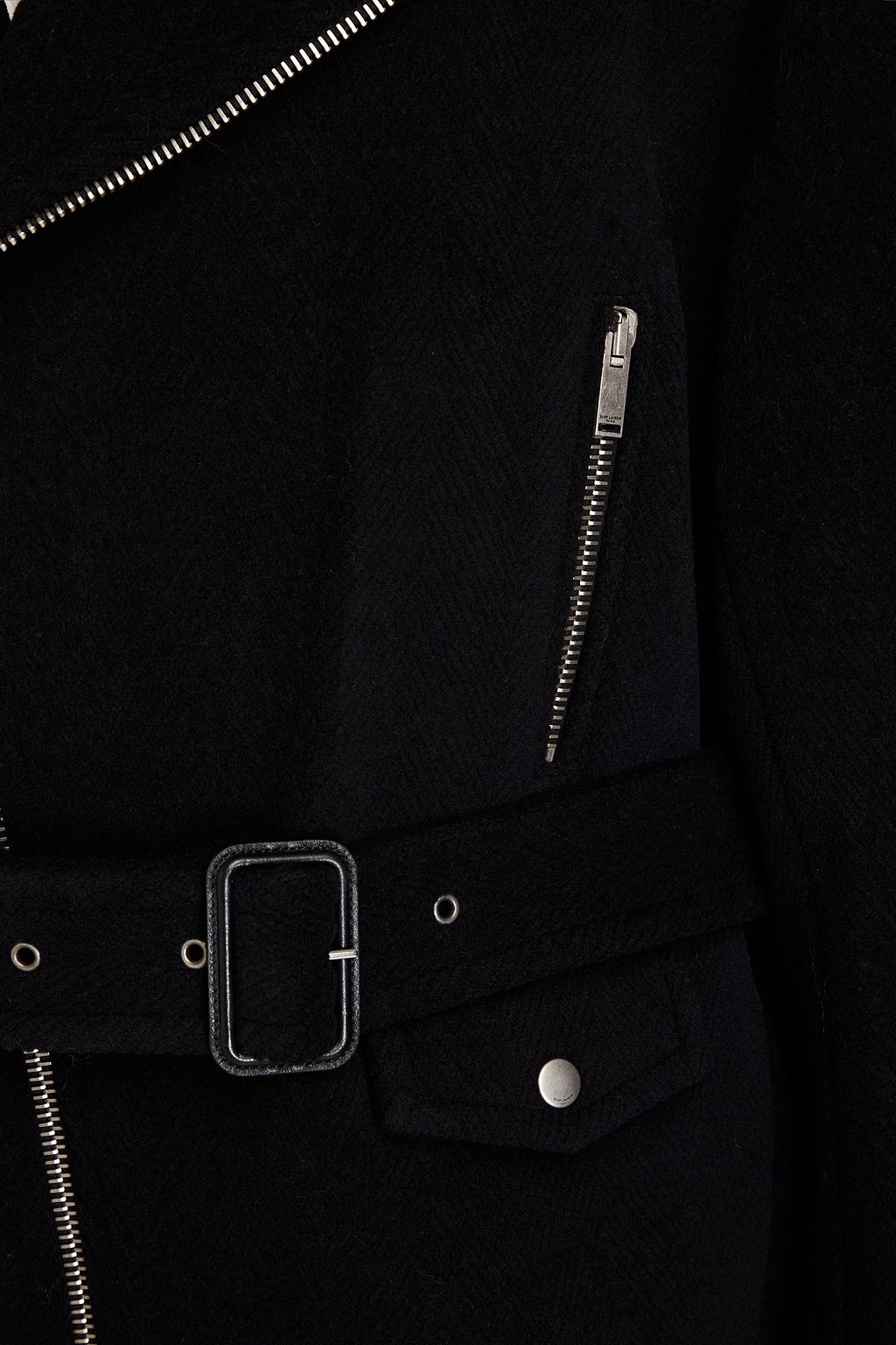 SAINT LAURENT Herringbone wool-felt coat