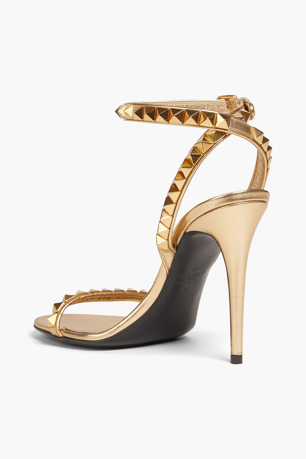 VALENTINO GARAVANI Rockstud No Limit metallic leather sandals