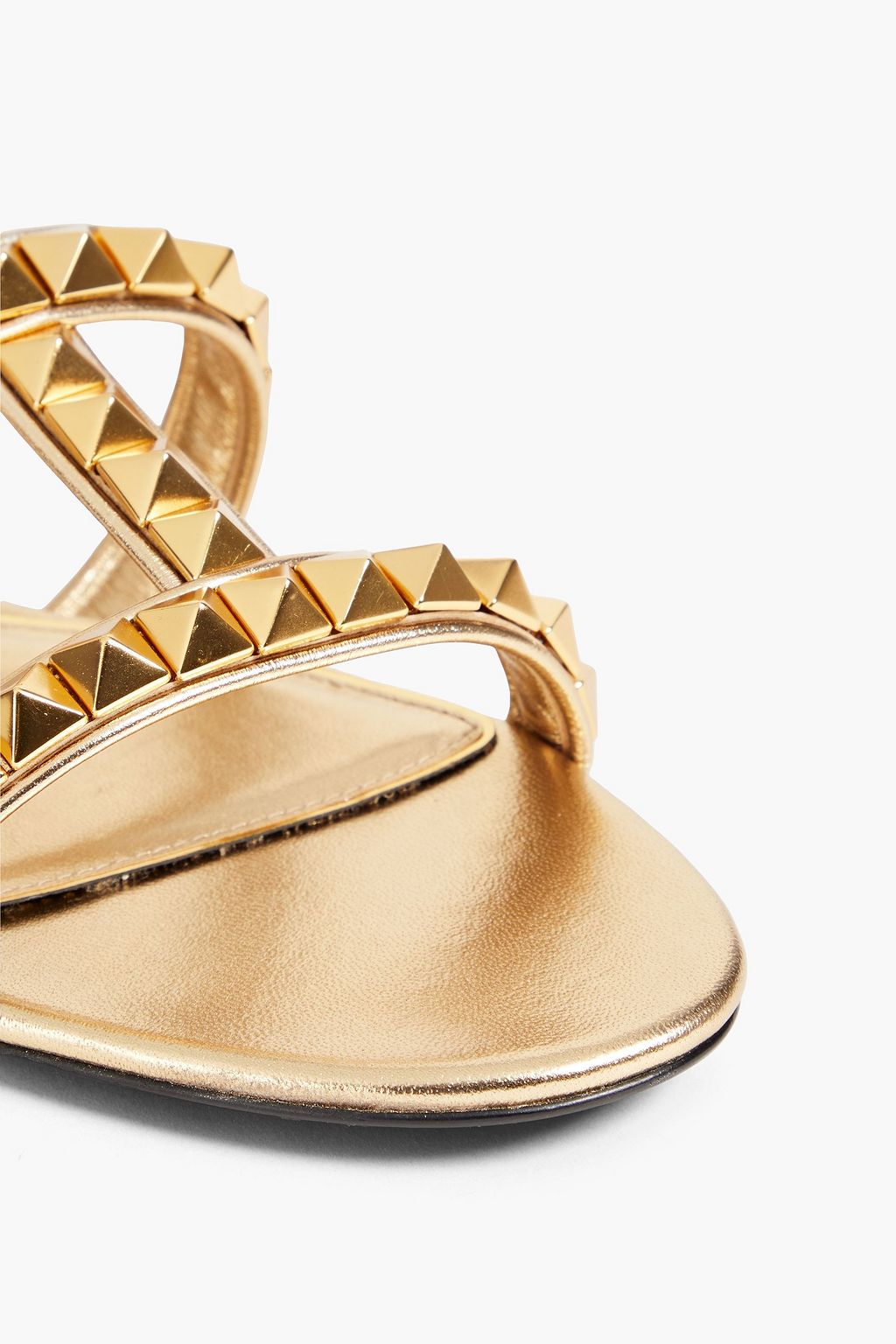 VALENTINO GARAVANI Rockstud No Limit metallic leather sandals