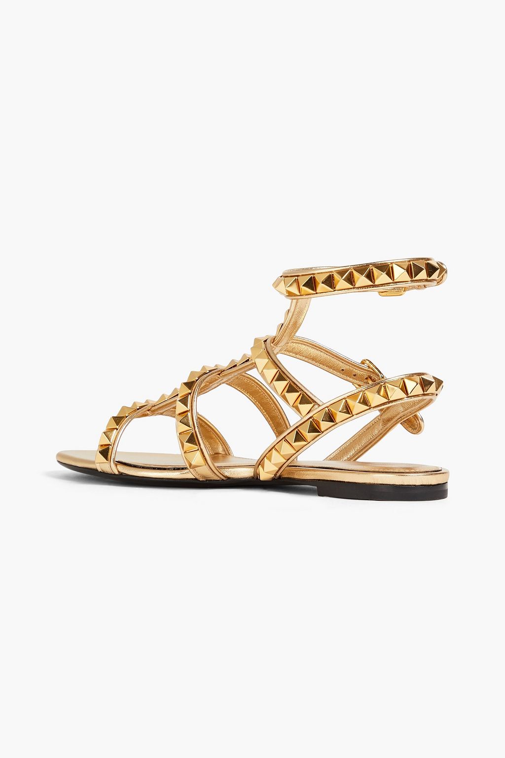 VALENTINO GARAVANI Rockstud No Limit metallic leather sandals