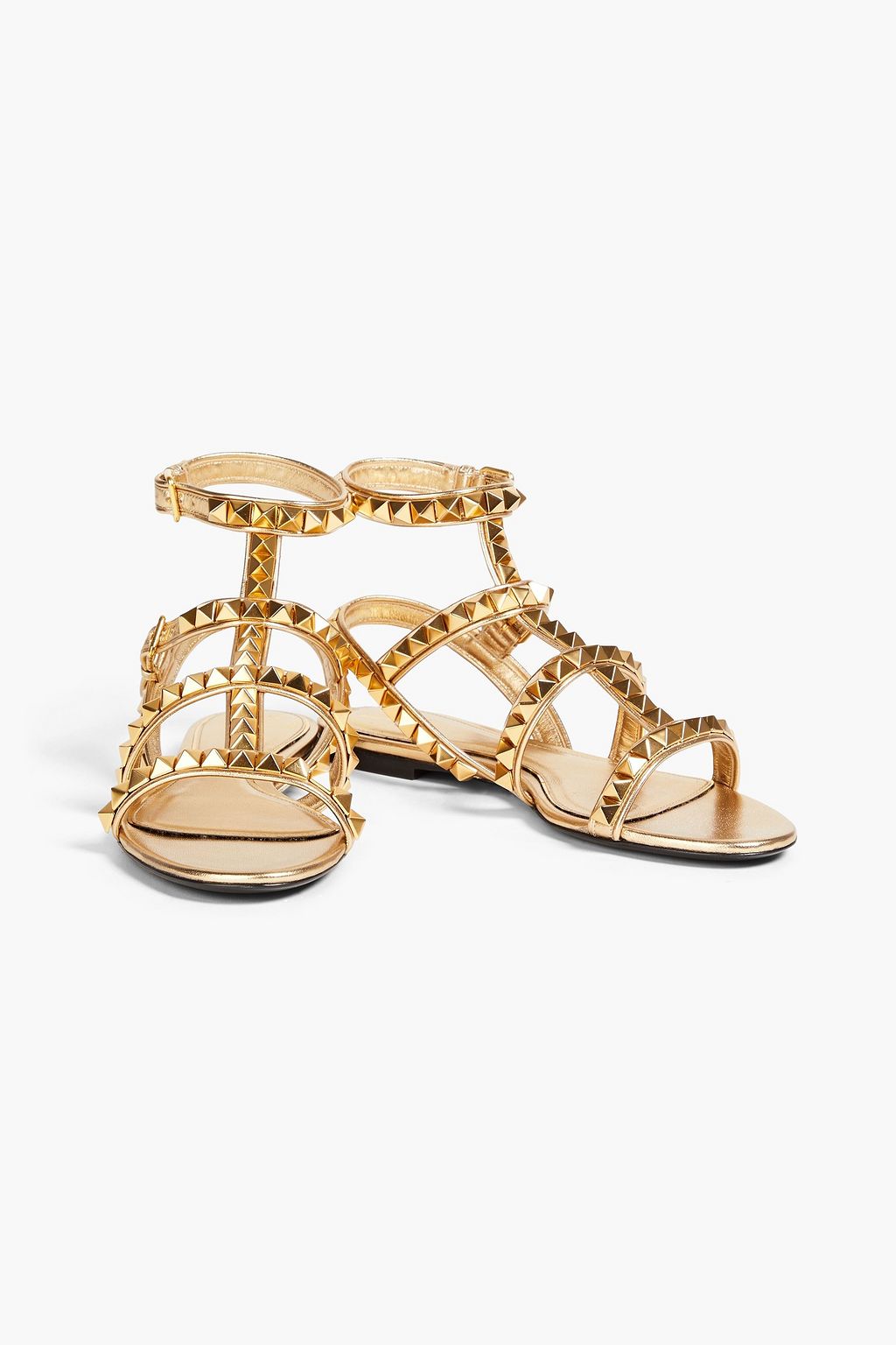 VALENTINO GARAVANI Rockstud No Limit metallic leather sandals