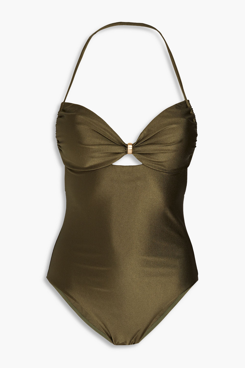 Zimmermann Embellished Swimsuit In Army Green