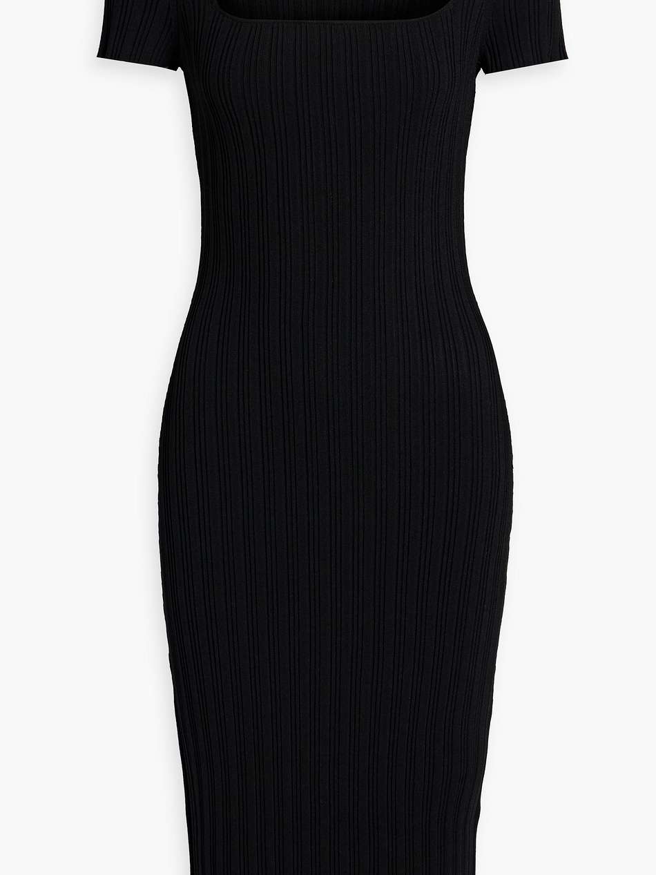 cutout ribbed-knit midi dress