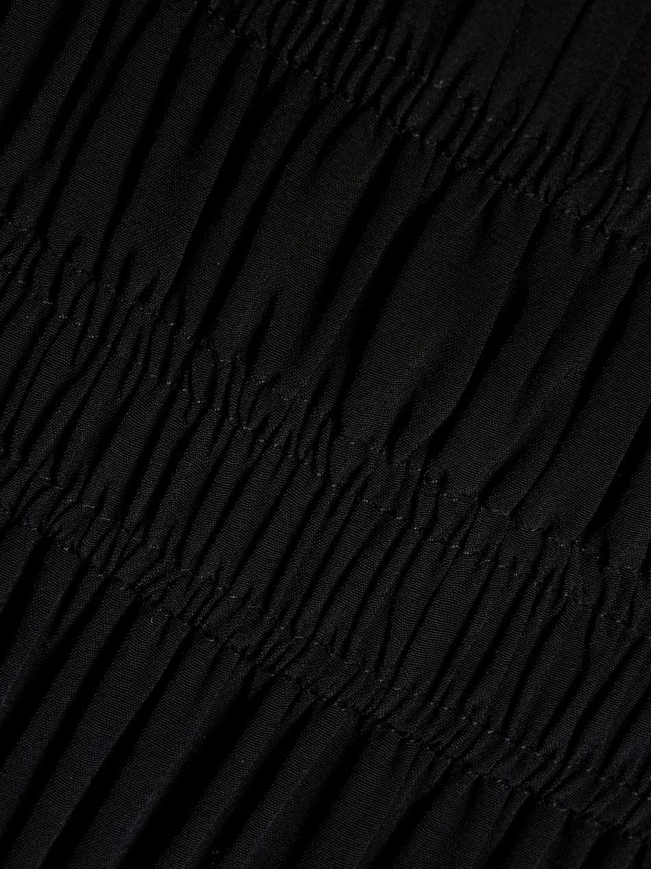 shirred crepe de chine midi dress