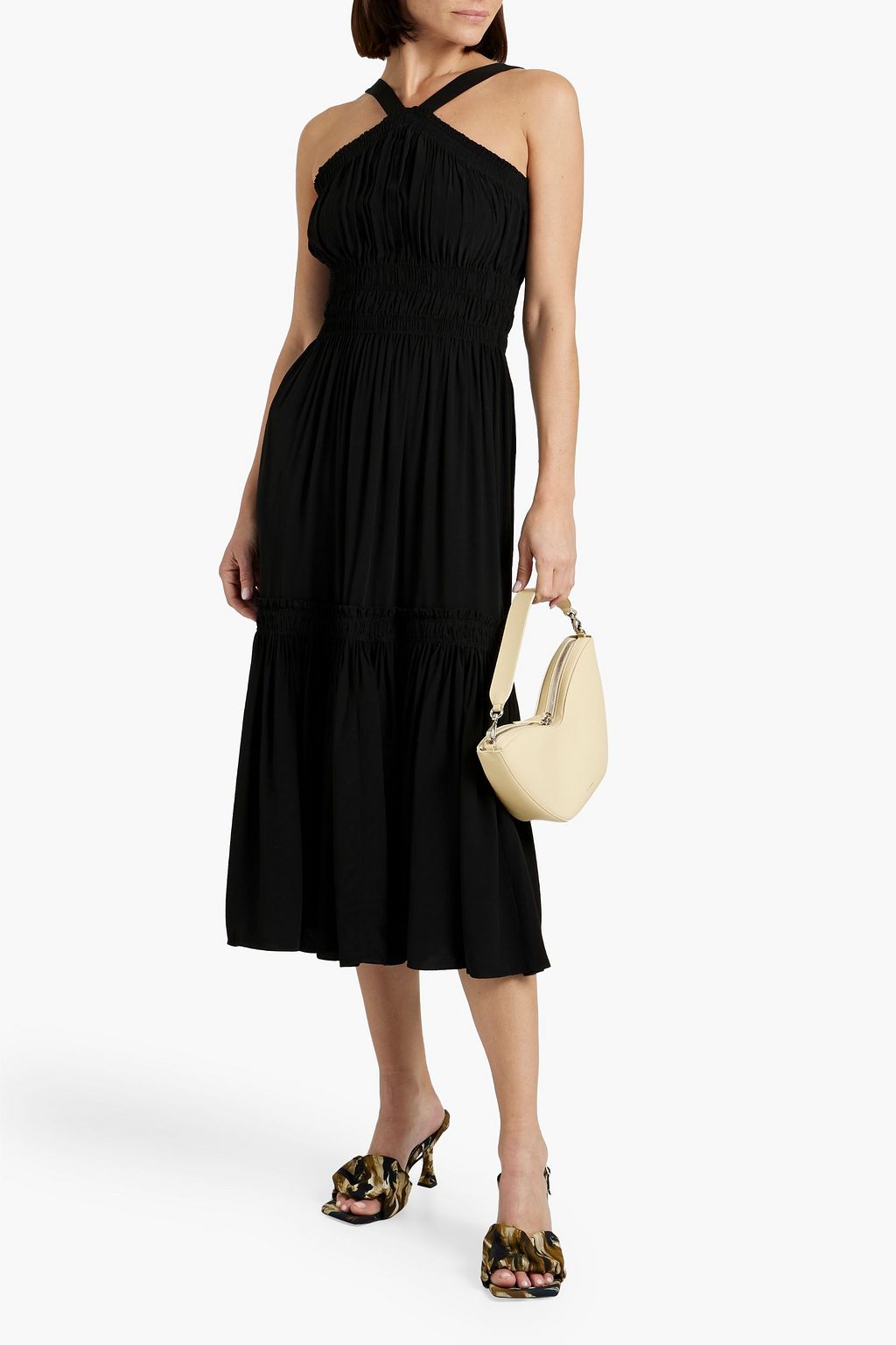 PROENZA SCHOULER Shirred crepe de chine midi dress