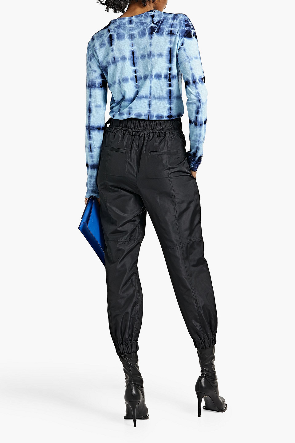 Shop Proenza Schouler Cropped Shell Track Pants In Black