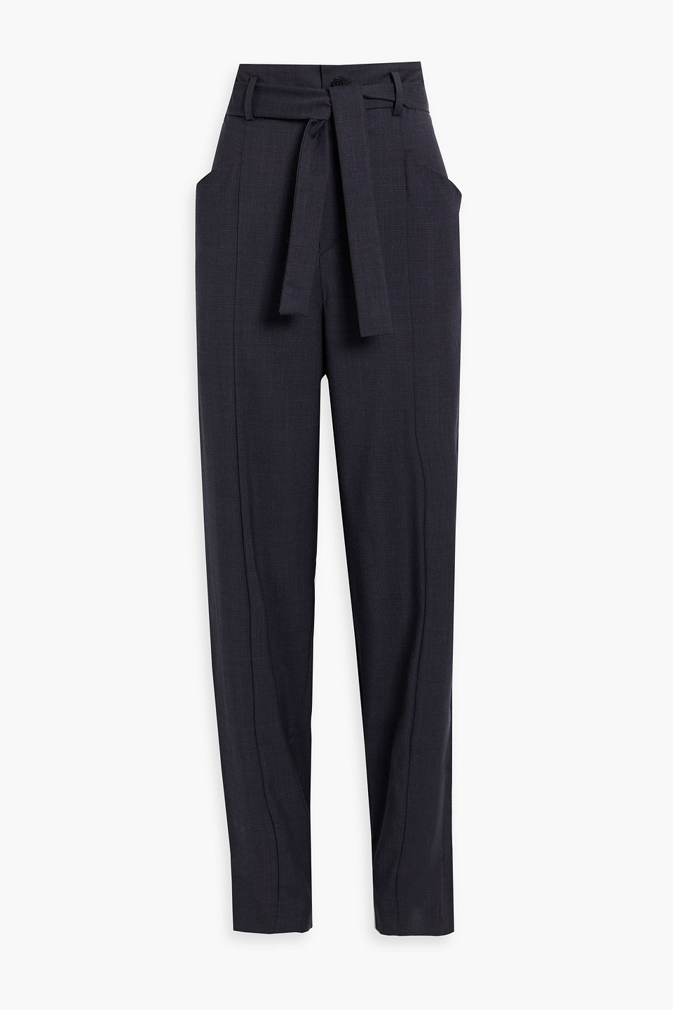 Isabel Marant Étoile Vittoria Prince Of Wales Checked Wool Tapered Pants In Navy