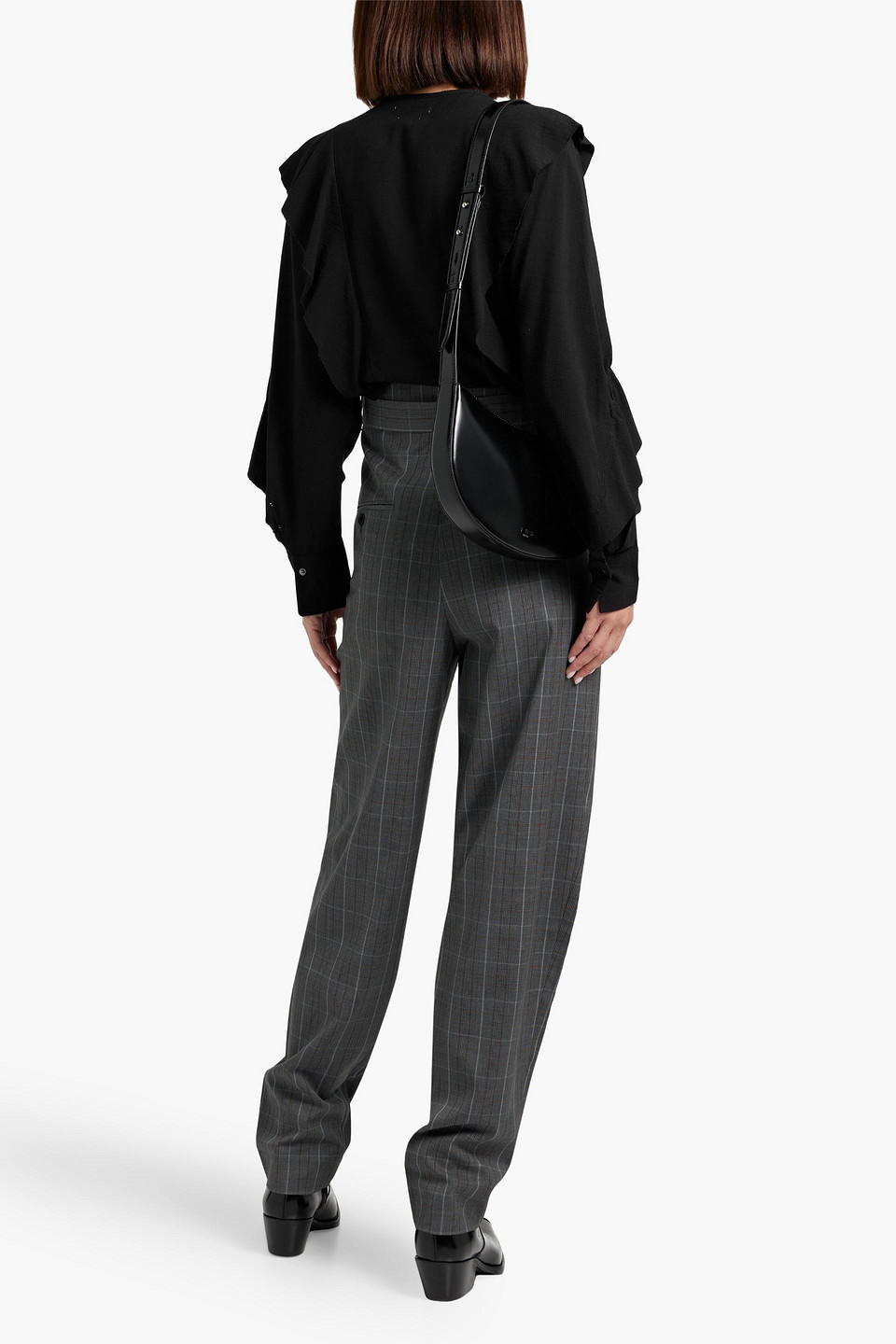 Isabel Marant Étoile Vittoria Prince Of Wales Checked Wool Tapered Pants In Gray