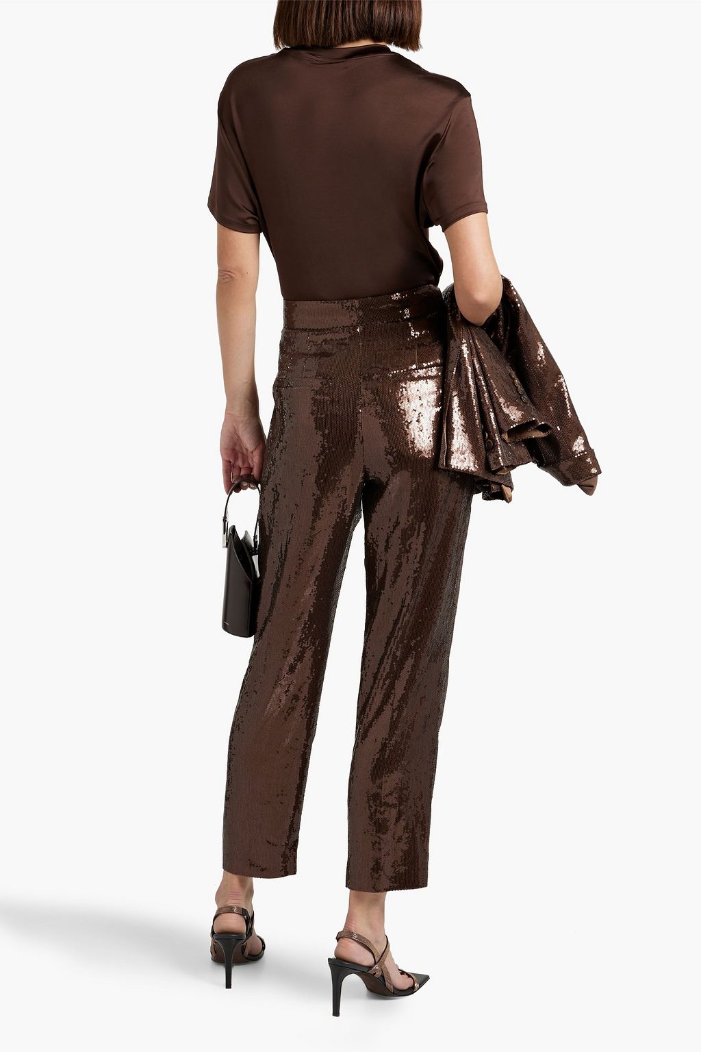 BRUNELLO CUCINELLI Double-breasted sequined satin suit