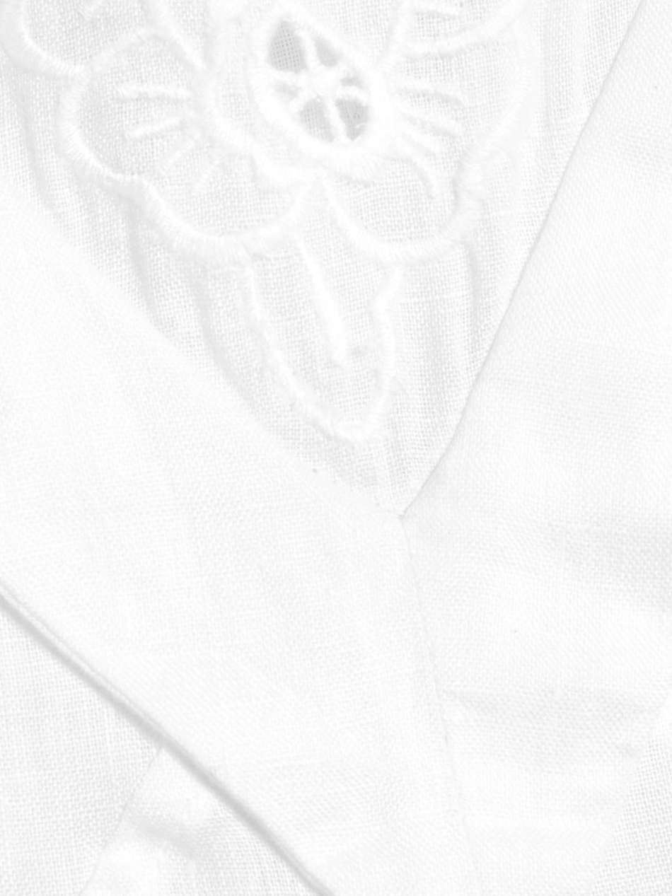 elysian guipure lace-paneled linen dress