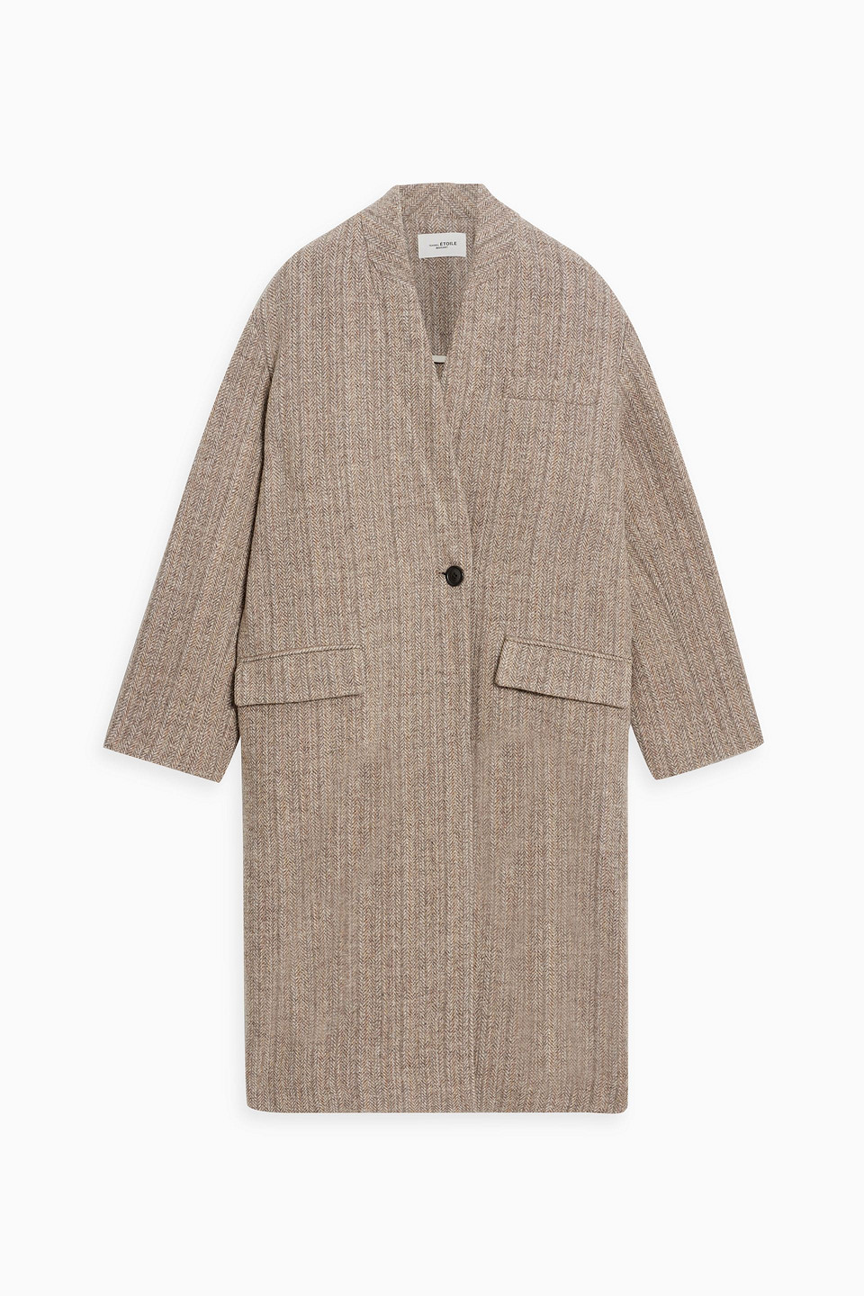 Isabel Marant Étoile Henlo Herringbone Wool- Tweed Coat In Taupe