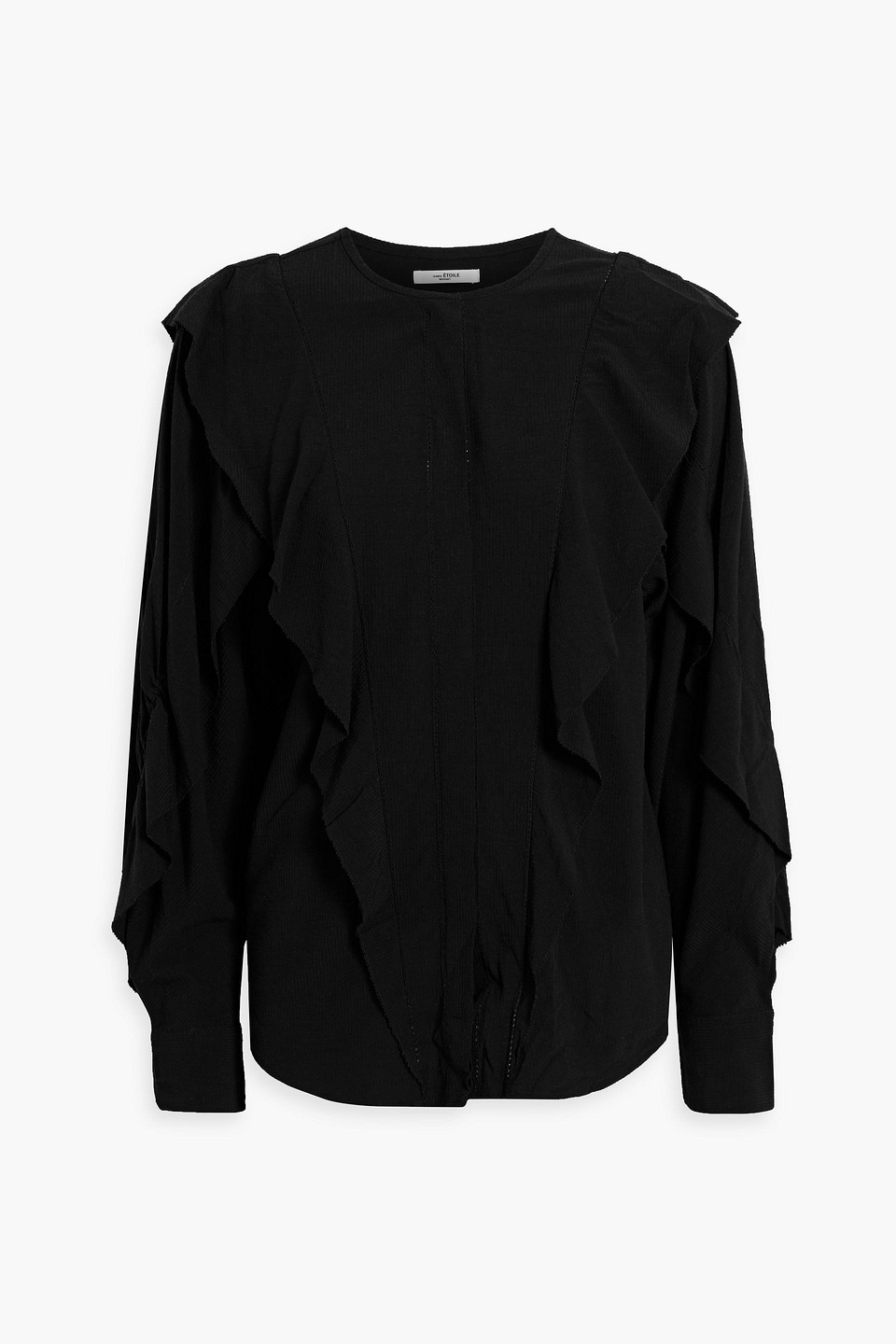 Marant Etoile Hildia Ruffled Jacquard Blouse In Black