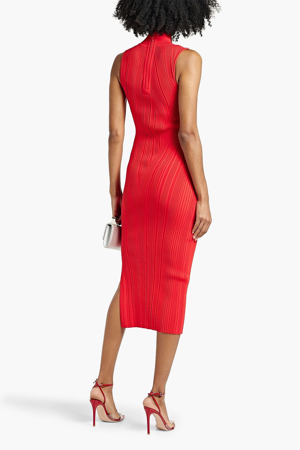 HERVÉ LÉGER Ribbed-knit midi dress