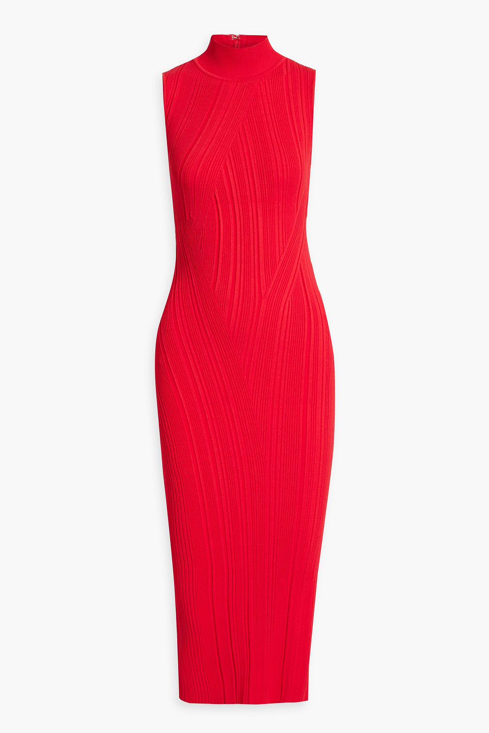 Herve Leger Midikleid Aus Rippstrick In Red