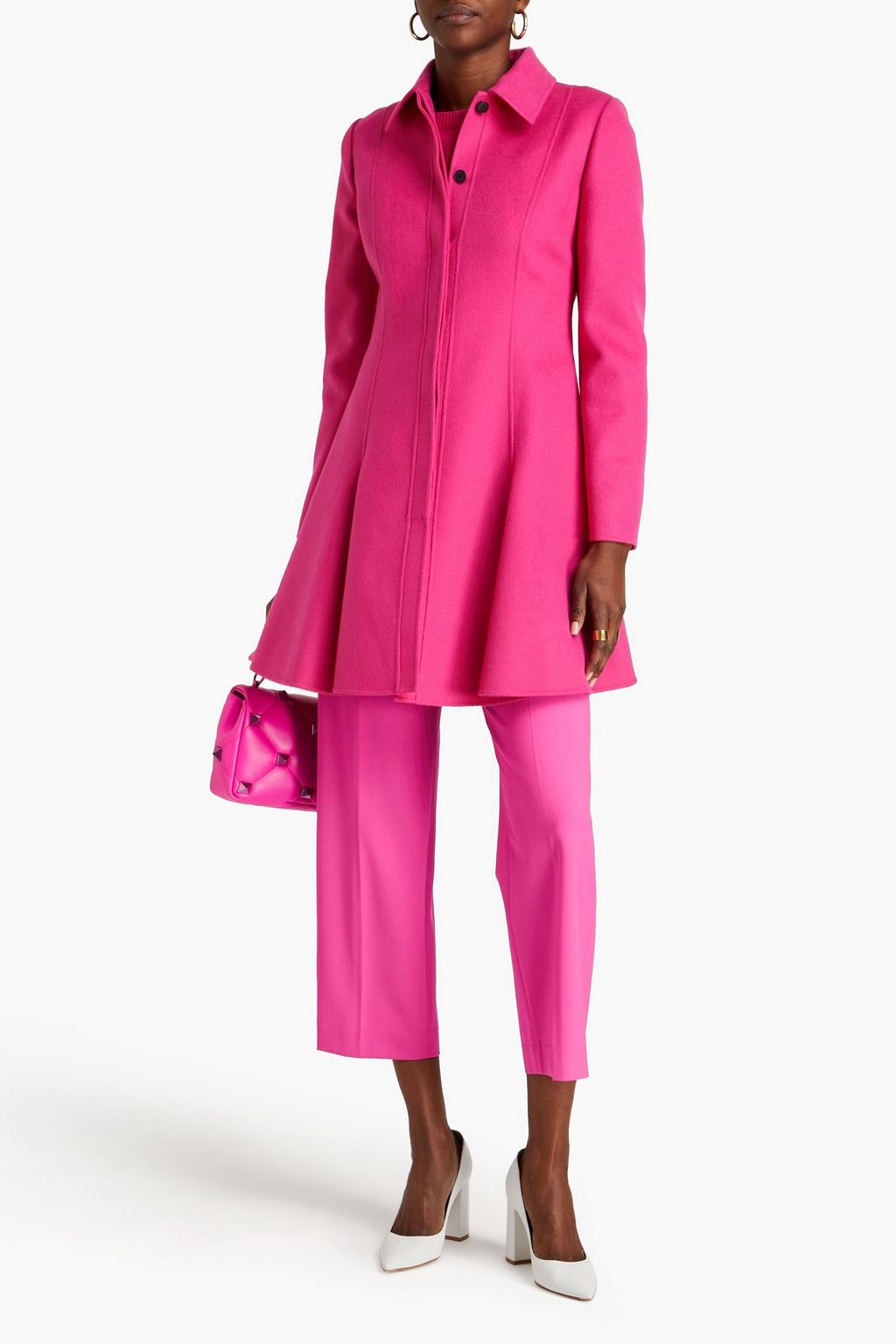 VALENTINO GARAVANI Flared wool and cashmere-blend felt coat