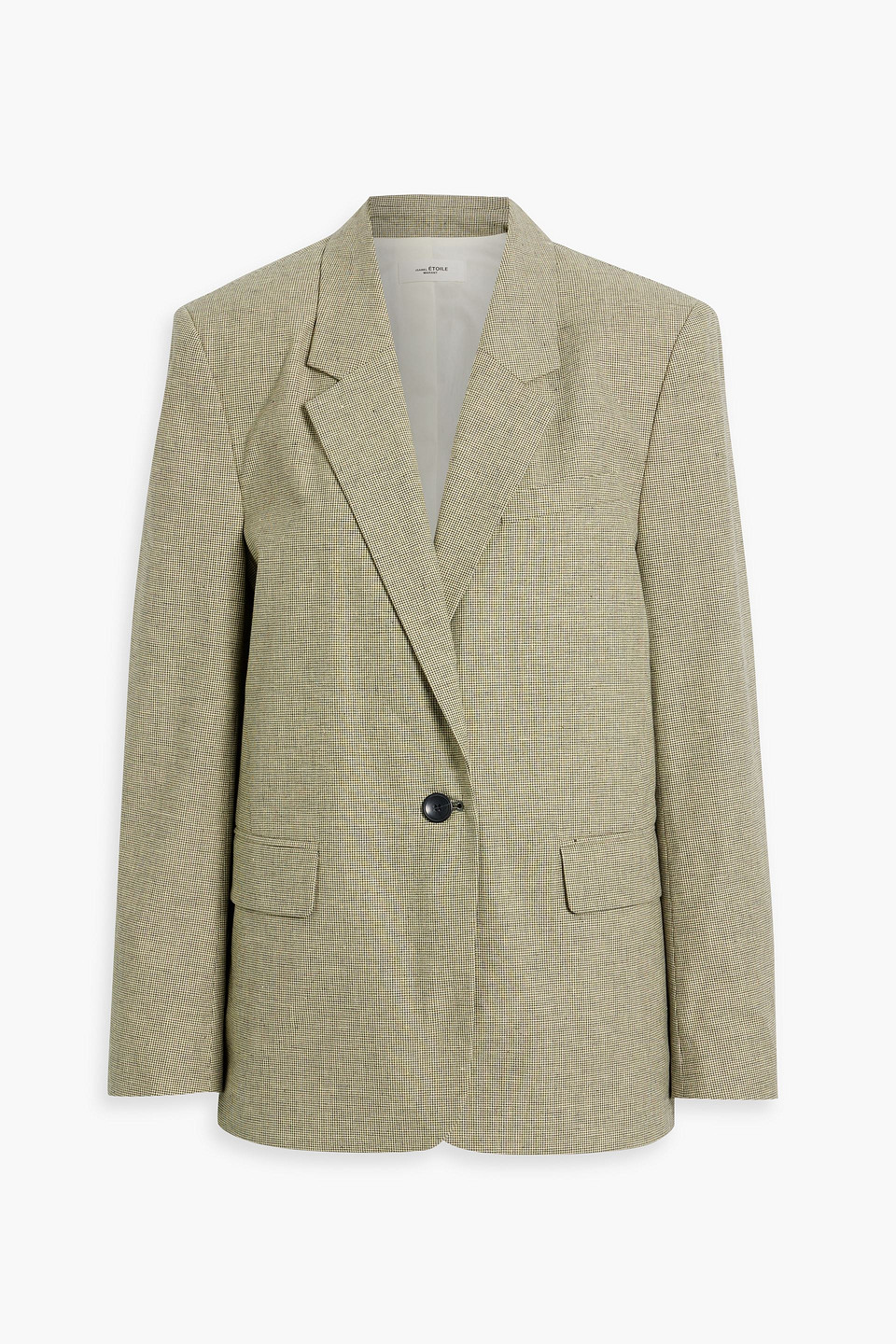 Isabel Marant Étoile Verix Houndstooth Cotton And Linen-blend Blazer In Light Green