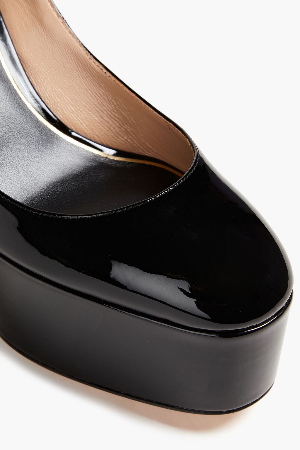VALENTINO GARAVANI Tan-Go patent-leather platform pumps