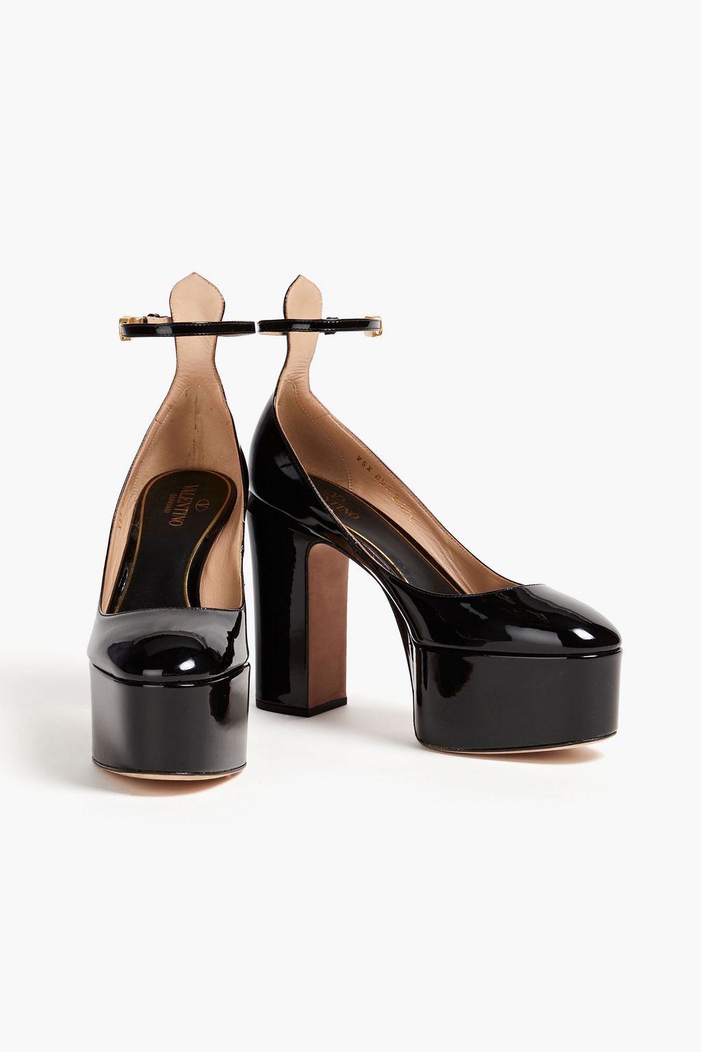VALENTINO GARAVANI Tan-Go patent-leather platform pumps