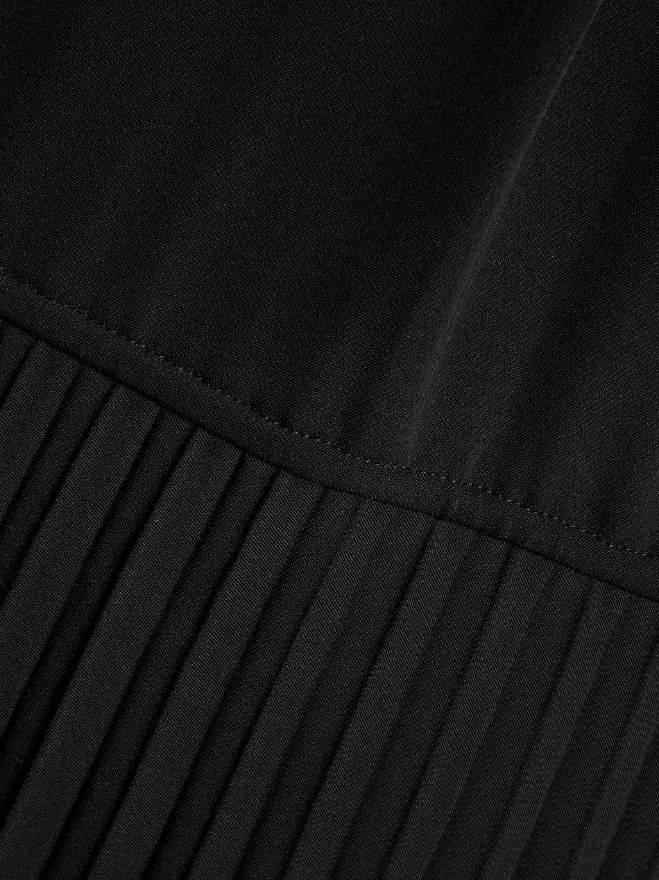 tie-detailed pleated crepe midi dress
