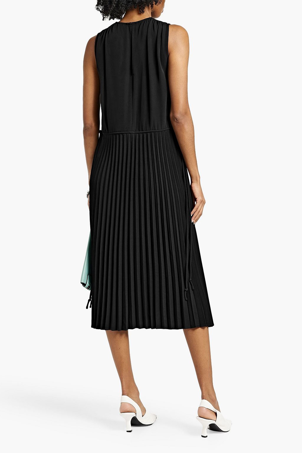 PROENZA SCHOULER PSWL Tie-detailed pleated crepe midi dress