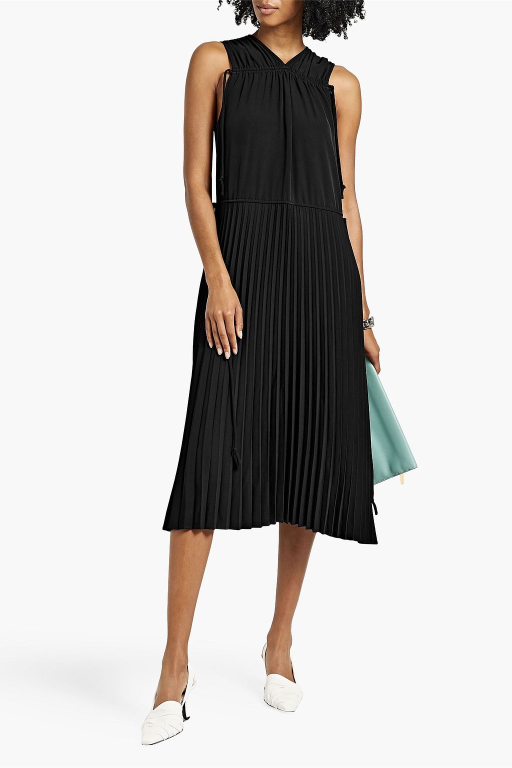 PROENZA SCHOULER PSWL Tie-detailed pleated crepe midi dress