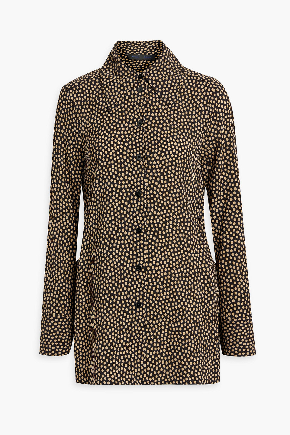 Proenza Schouler Oversized Polka-dot Crepe Shirt In Sand