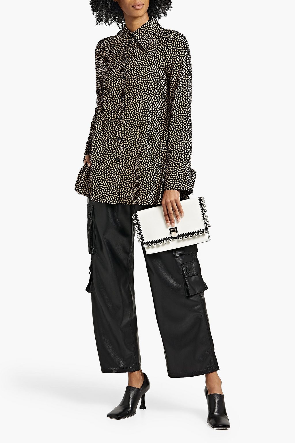 PROENZA SCHOULER Oversized polka-dot crepe shirt