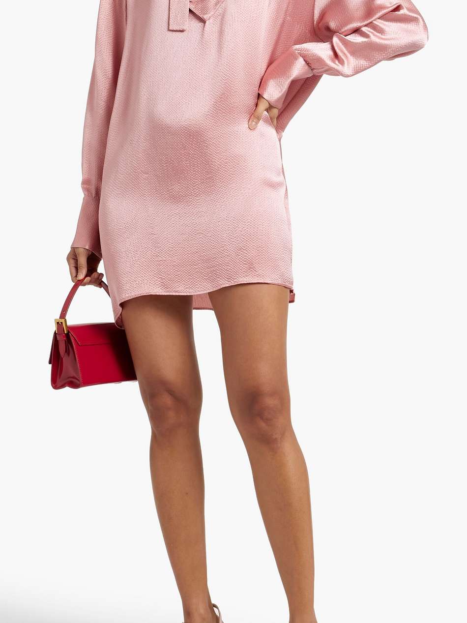 hammered-satin mini dress