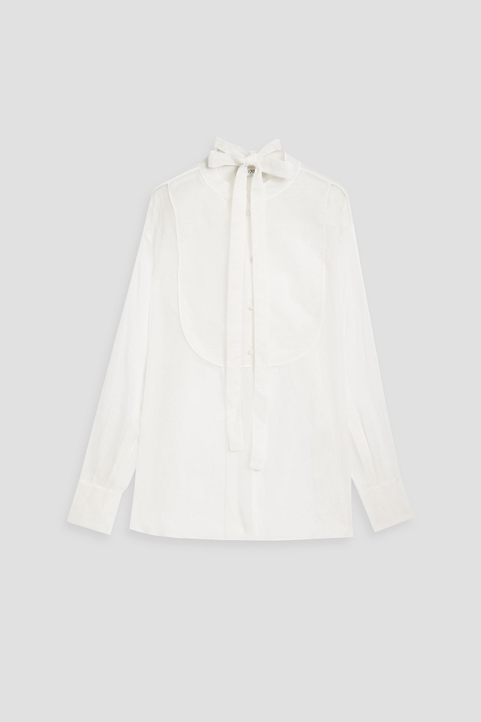 Pussy-bow silk-organza blouse