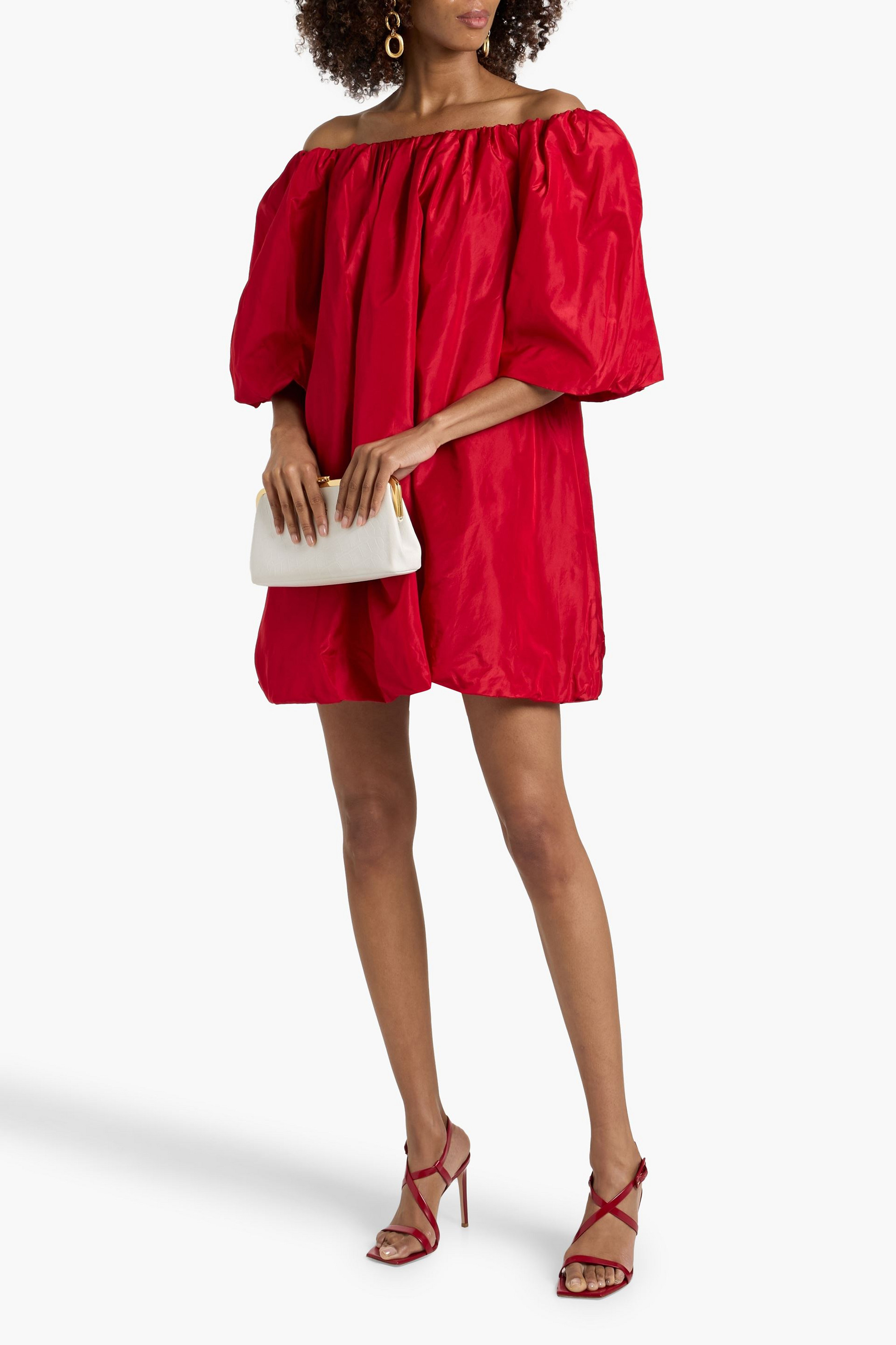 Valentino Garavani Off-the-shoulder taffeta mini dress