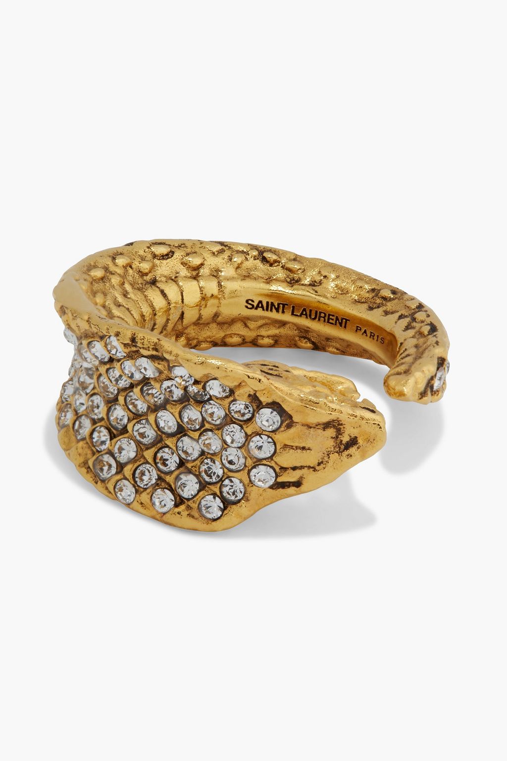 SAINT LAURENT Gold-tone crystal ring | THE OUTNET