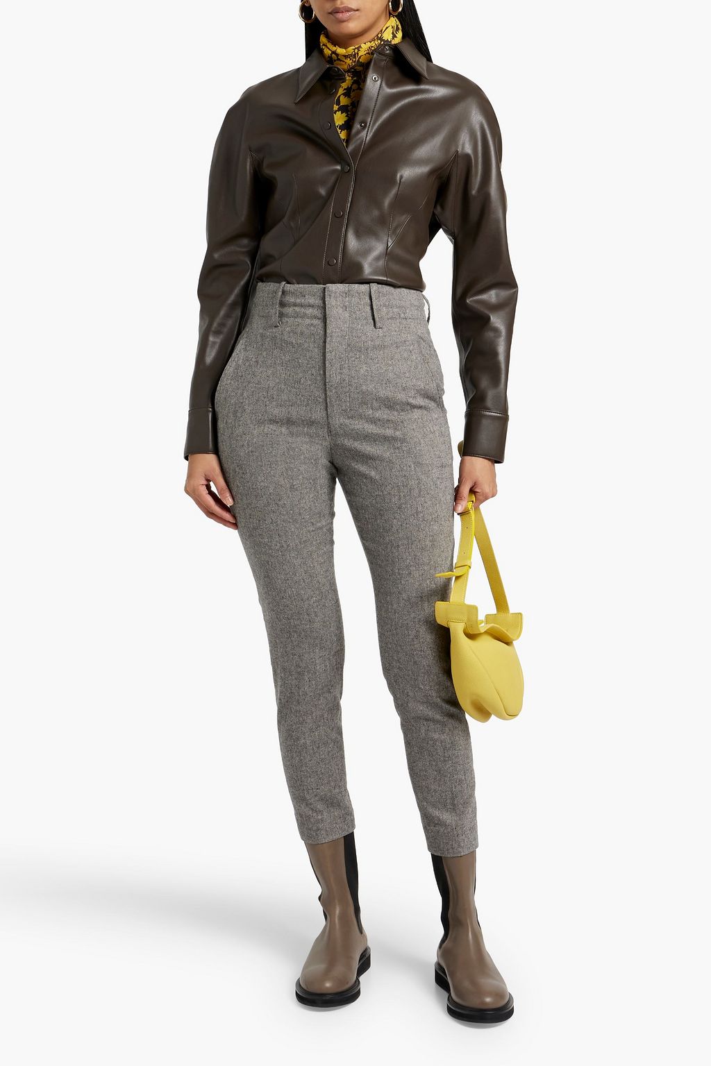 MARANT ÉTOILE Nilohan mélange twill skinny-leg pants
