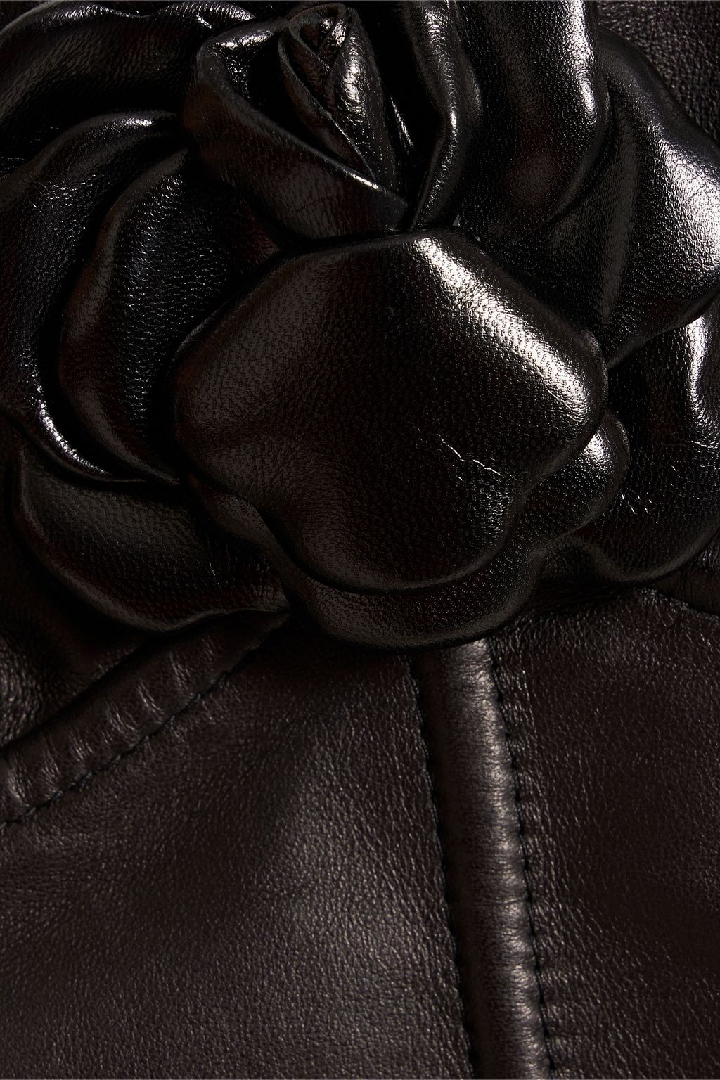 VALENTINO GARAVANI Appliquéd leather mini dress