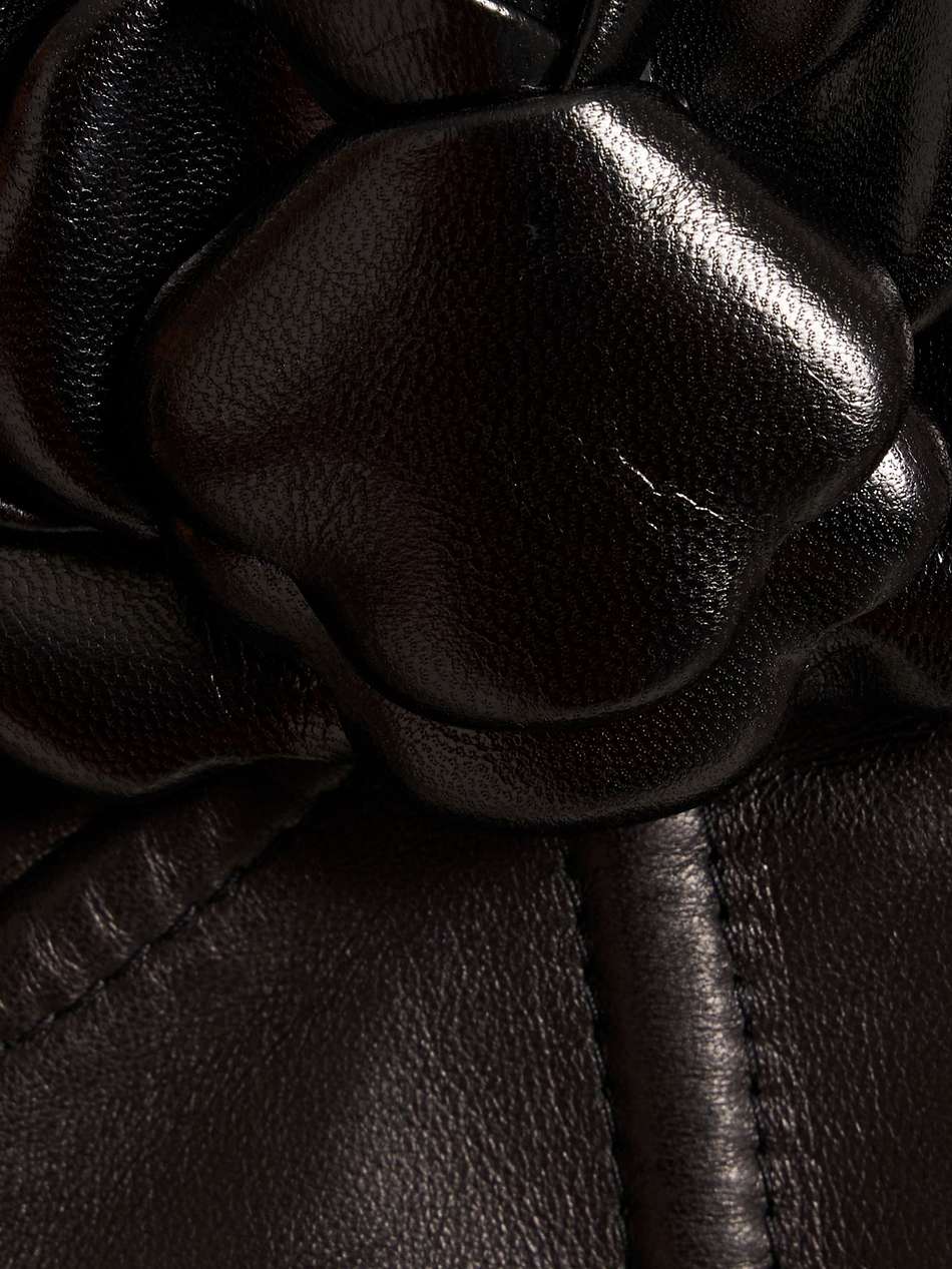 appliquéd leather mini dress