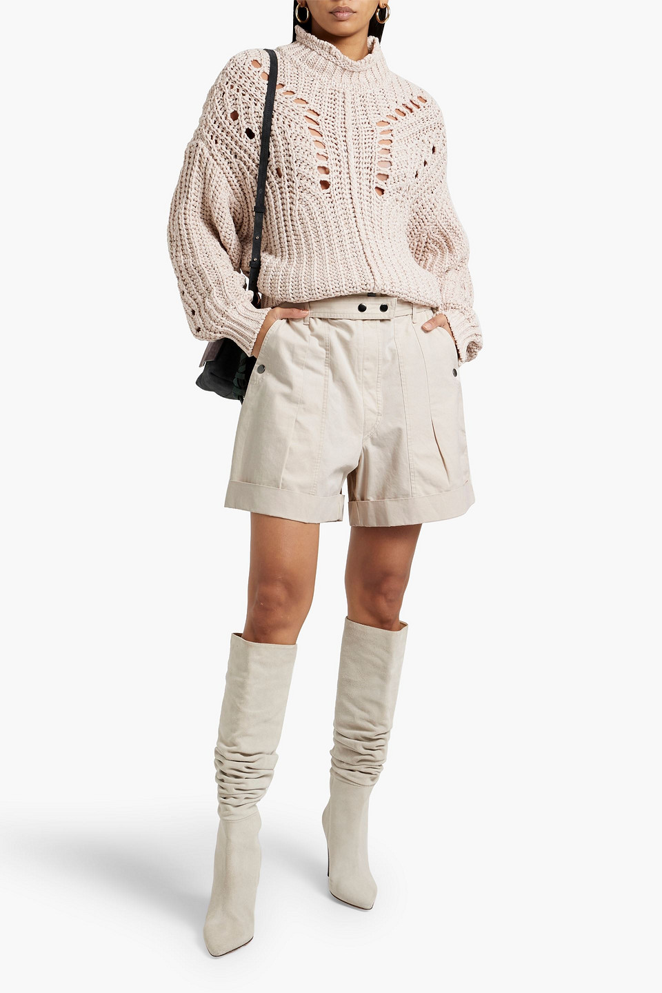 ISABEL MARANT ÉTOILE JARREN OPEN-KNIT TURTLENECK SWEATER