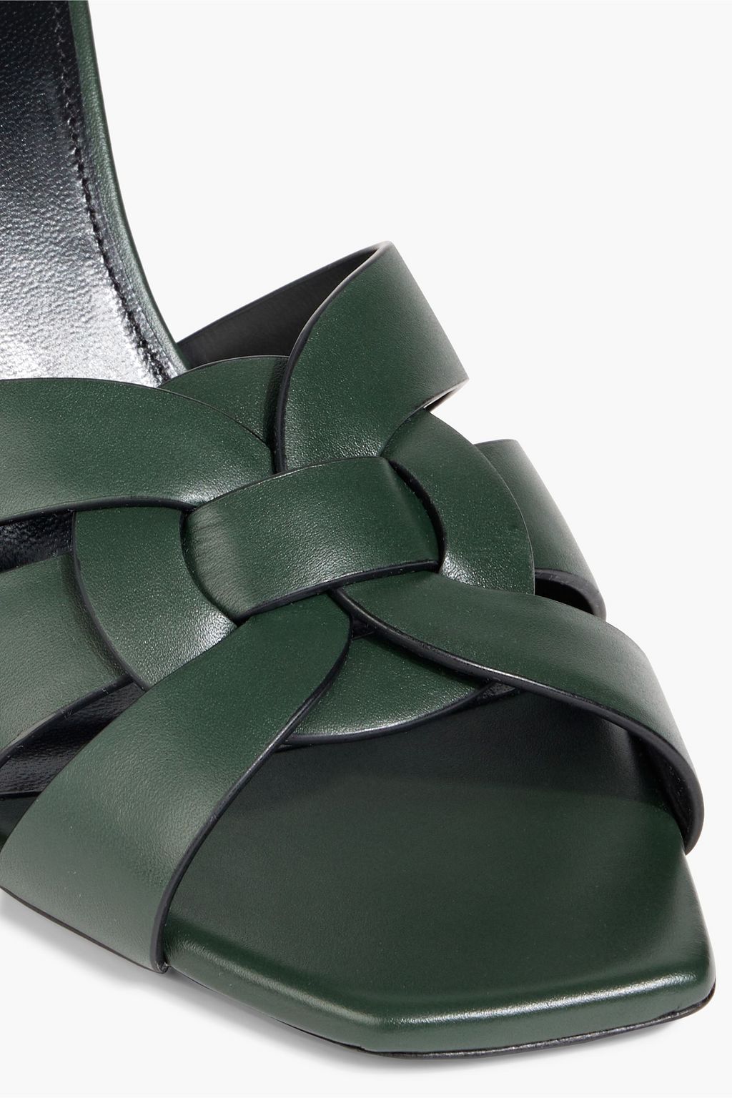 SAINT LAURENT Tribute 85 woven leather mules