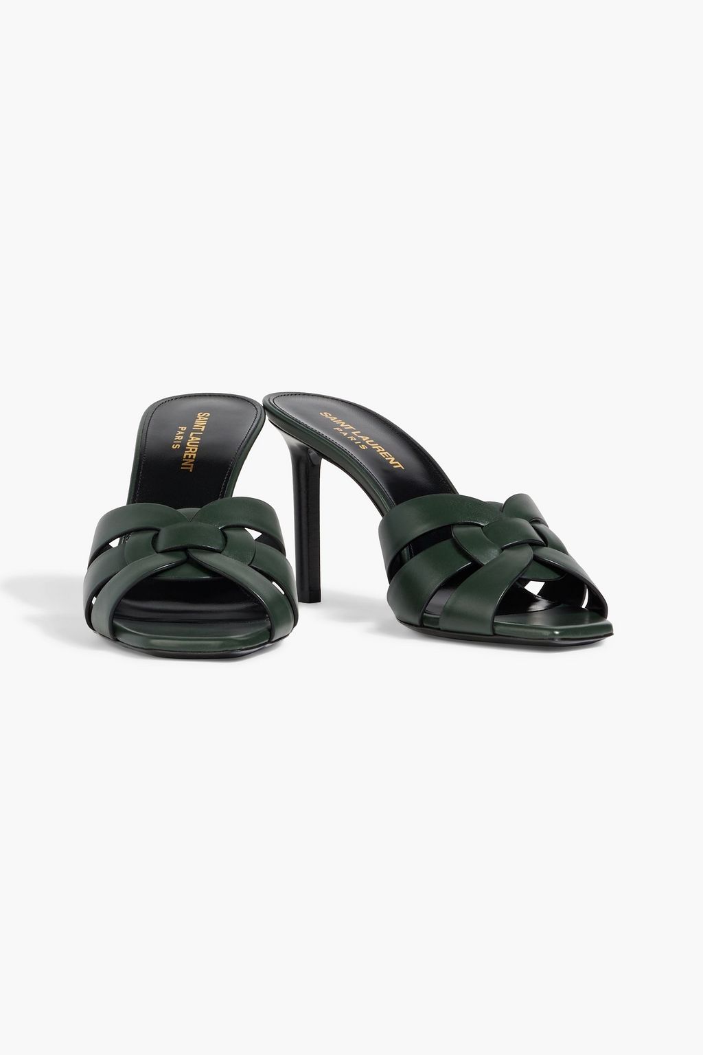 SAINT LAURENT Tribute 85 woven leather mules